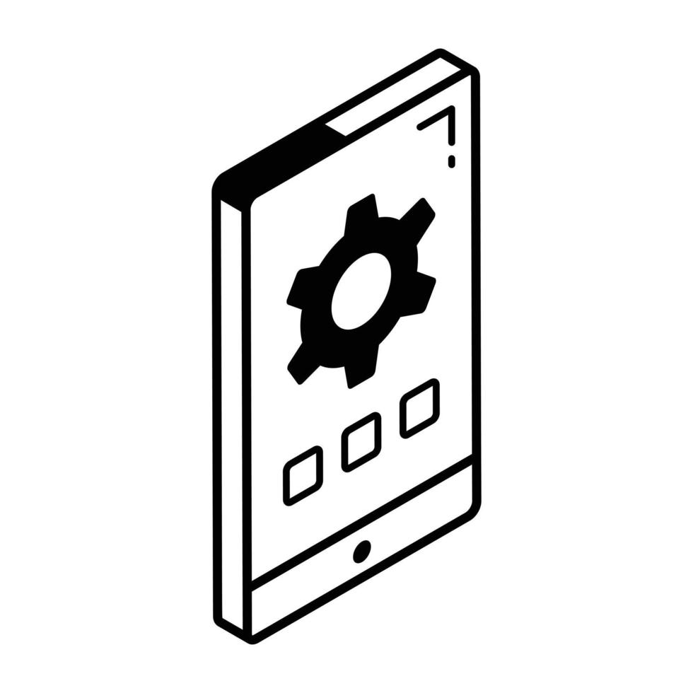 Moderne App-Einstellungen Zeilensymbol herunterladen vektor