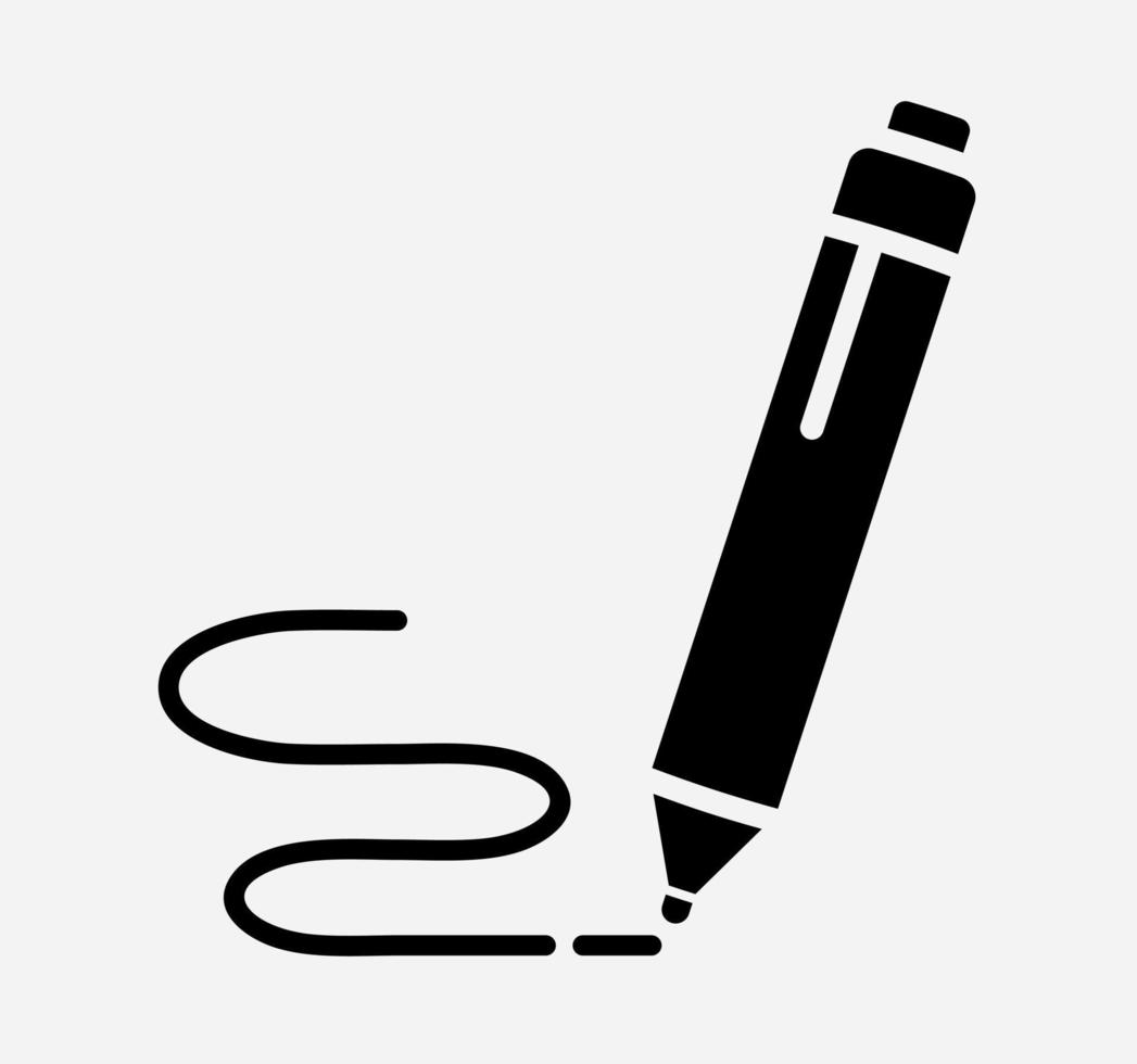 Stift-Symbol-Vektor-Illustration isoliert auf weißem Hintergrund. vektor
