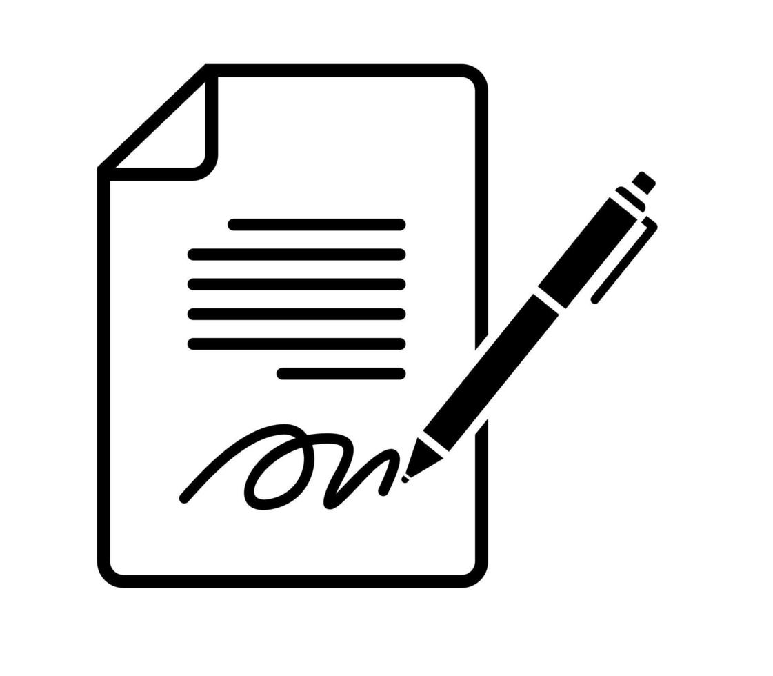 affärsman som undertecknar ett dokument. processen för affärsekonomiska avtal. dokument med en signatur. vektor