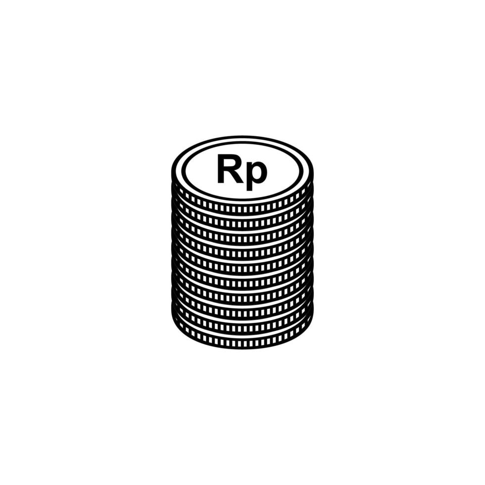 stack av indonesisk valuta, rupiah, idr, hög med pengar ikon symbol. vektor illustration