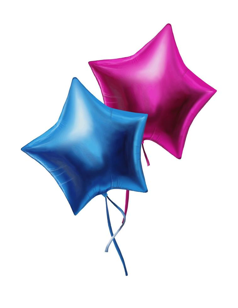 Luftballons für eine Gender-Party. vektorillustration für die gestaltung von einladungen. vektor