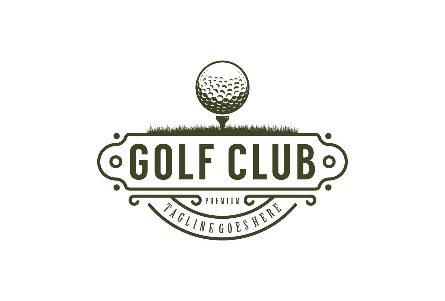 golf logotyp vektor ikon. vintage badge emblem golfklubb design