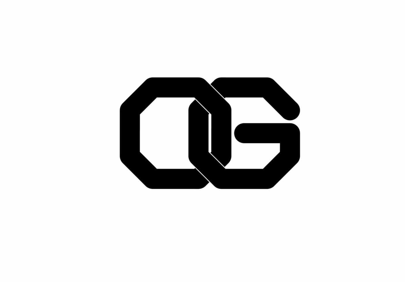 og og og Anfangsbuchstabe Logo isoliert auf weißem Hintergrund vektor