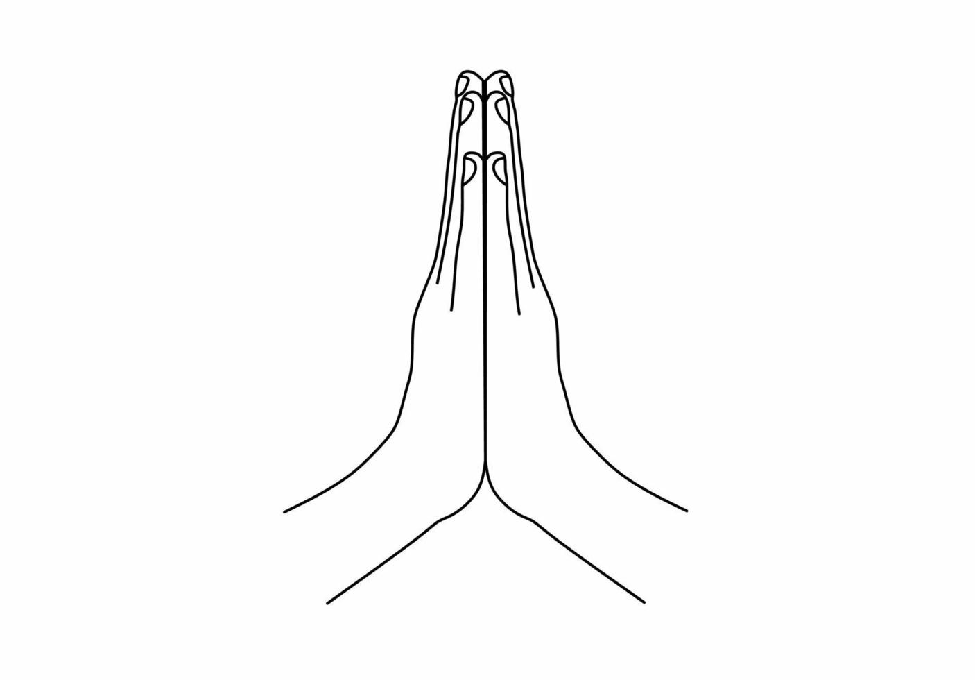 dünne Linie Namaste-Symbol isoliert auf weißem Hintergrund vektor