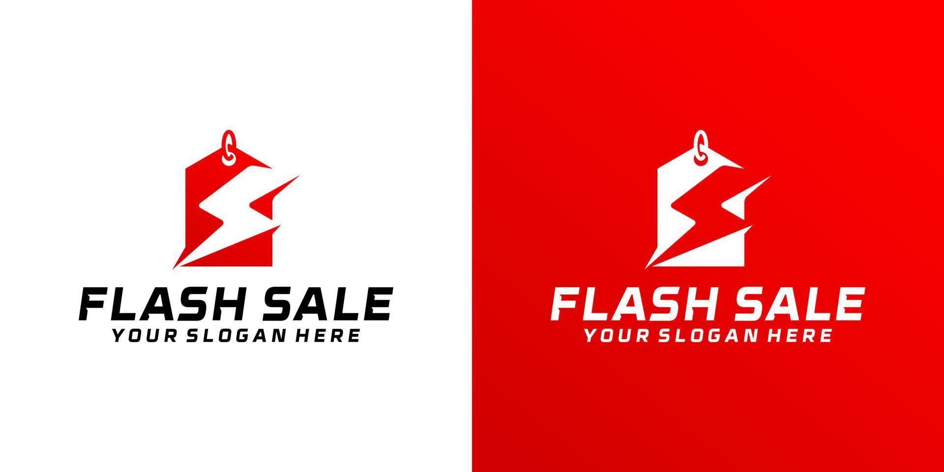 Flash-Sale-Logo-Design, Preisschild und Flash-Logo-Design vektor