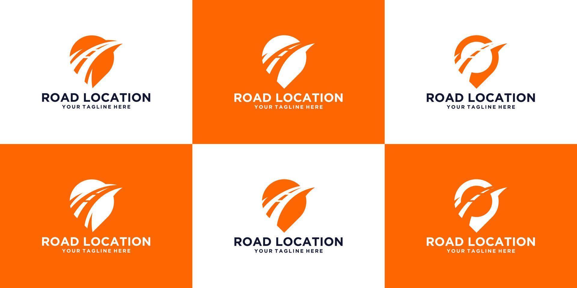 expedition väg och plats symbol logotyp formgivningsmall vektor