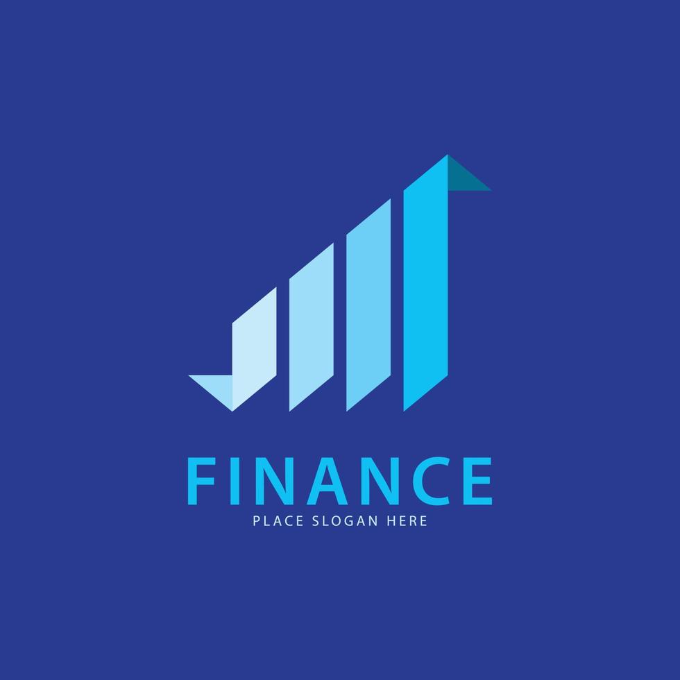 vik form finansiella diagram logotyp designmall vektor ikon, enkel illustration logotyp för finansiellt företag. blå gradient bakgrund