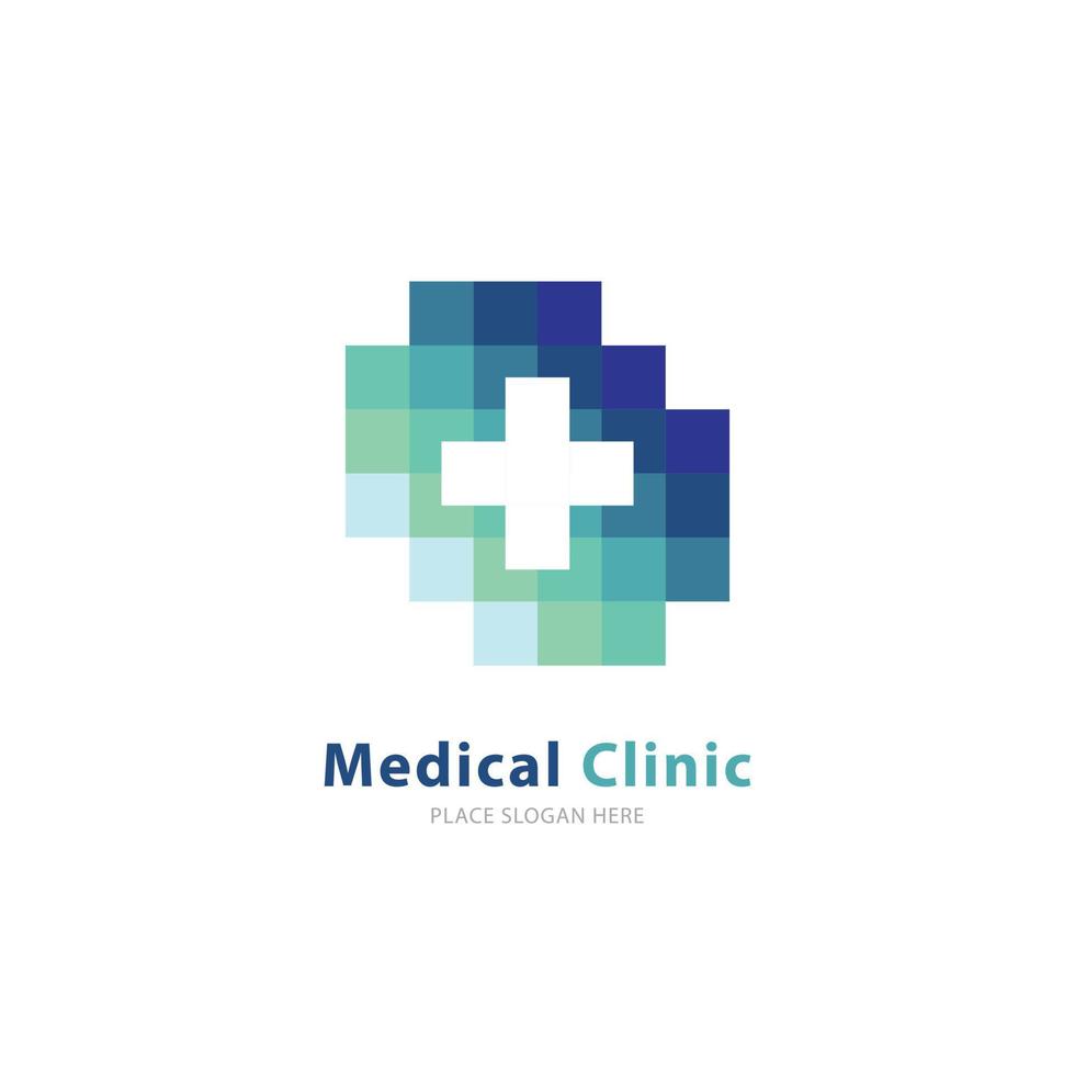 kreative Logo-Design-Vorlage für medizinische Kliniken und Gesundheitskonzepte vektor