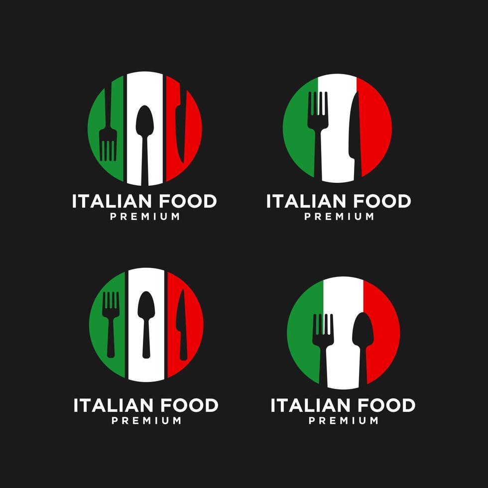uppsättning av italiensk mat vektor logo design illustration
