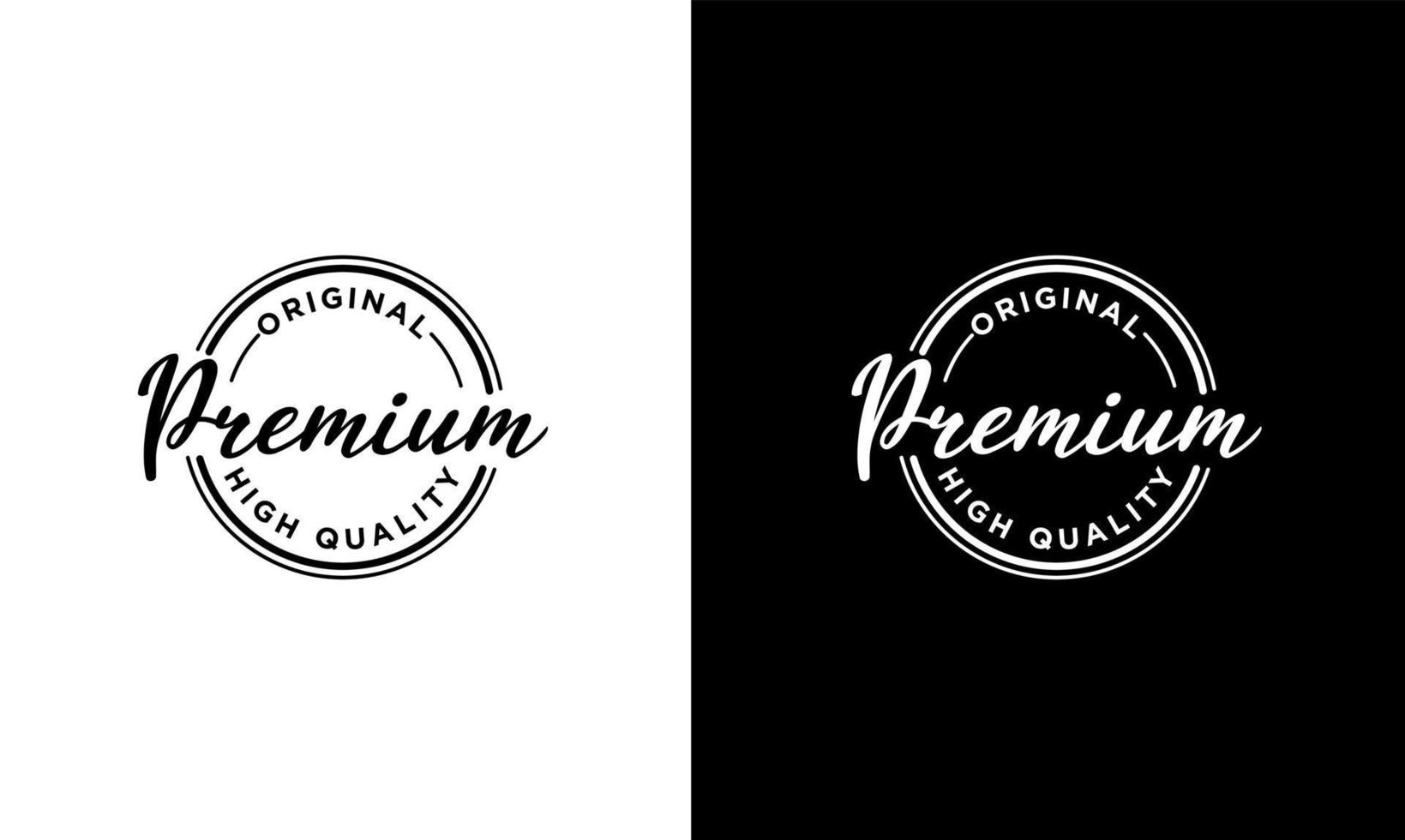 Premium-Emblem-Label-Logo-Design-Vorlage vektor