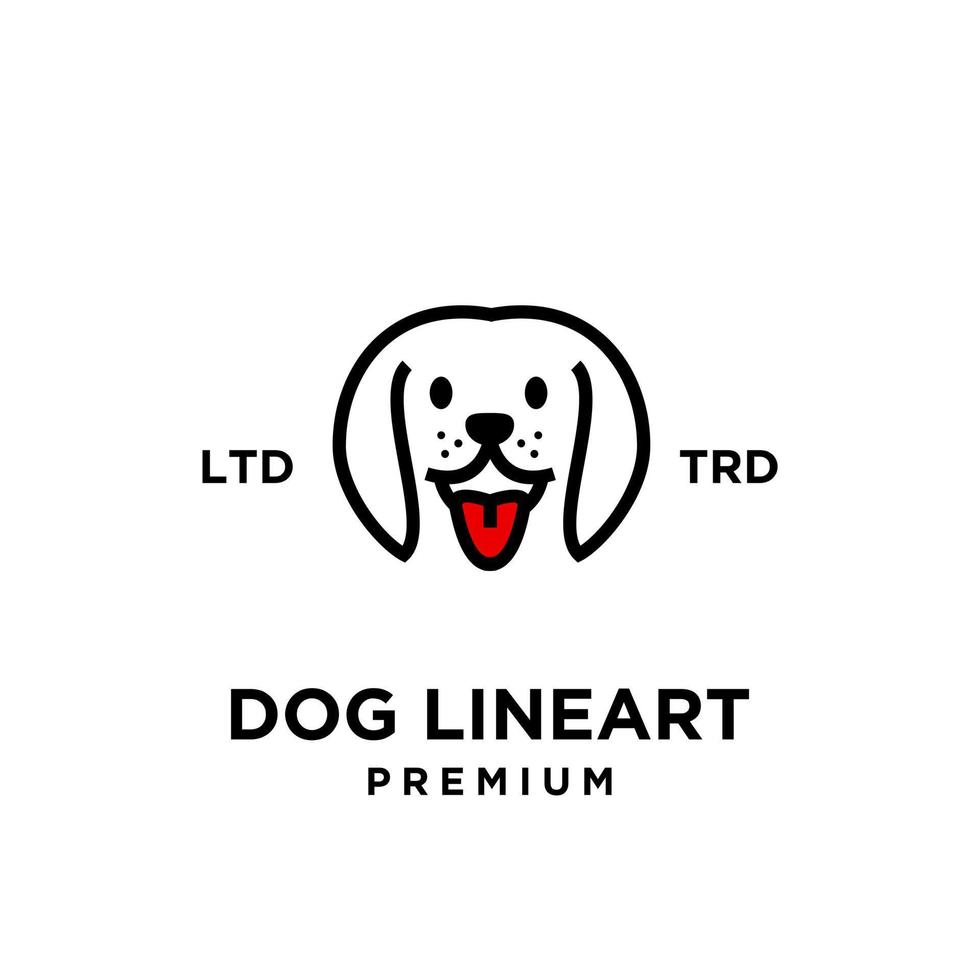 Hundekopf Linie Kunst Vektor Logo Design