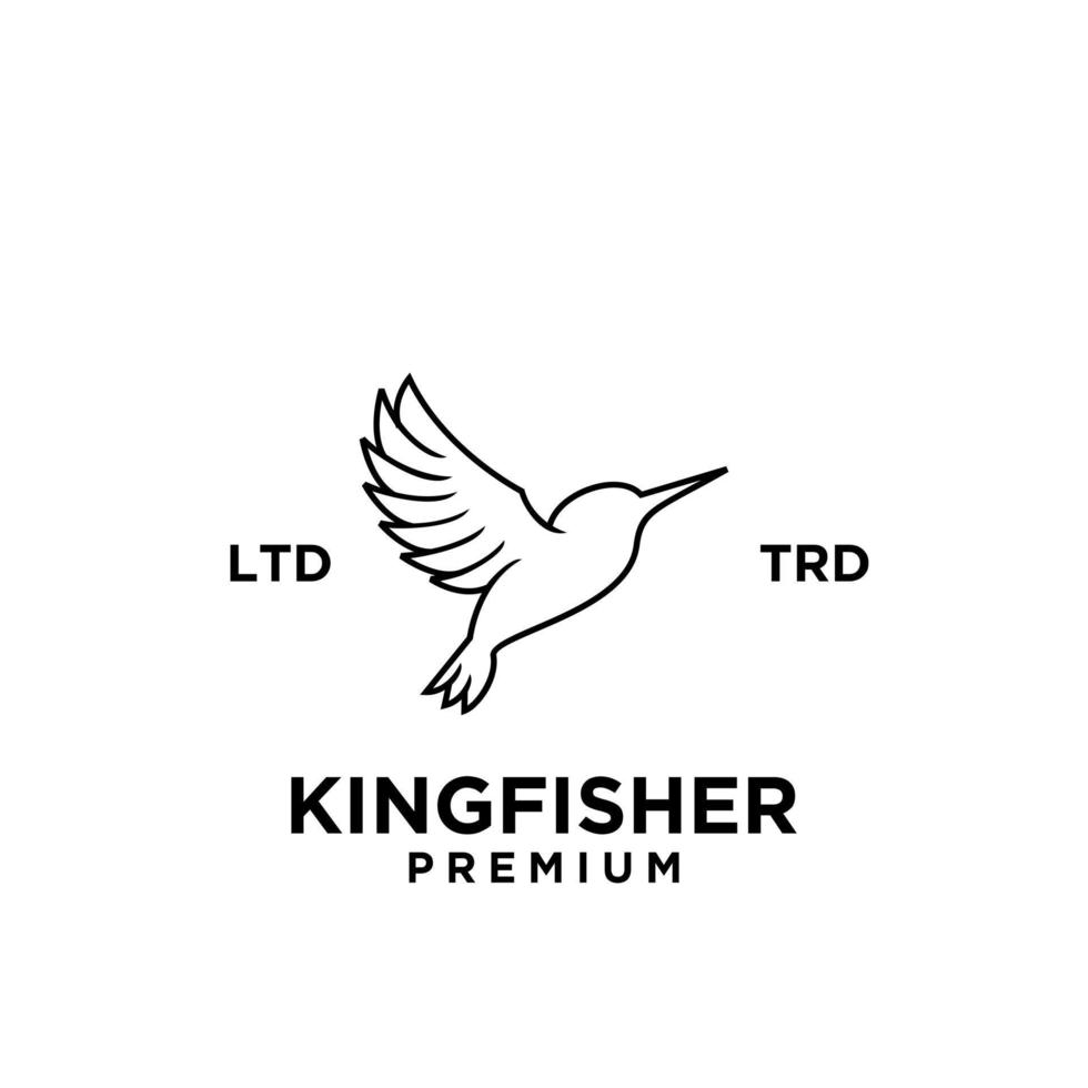 kingfisher linje logotyp vektor design