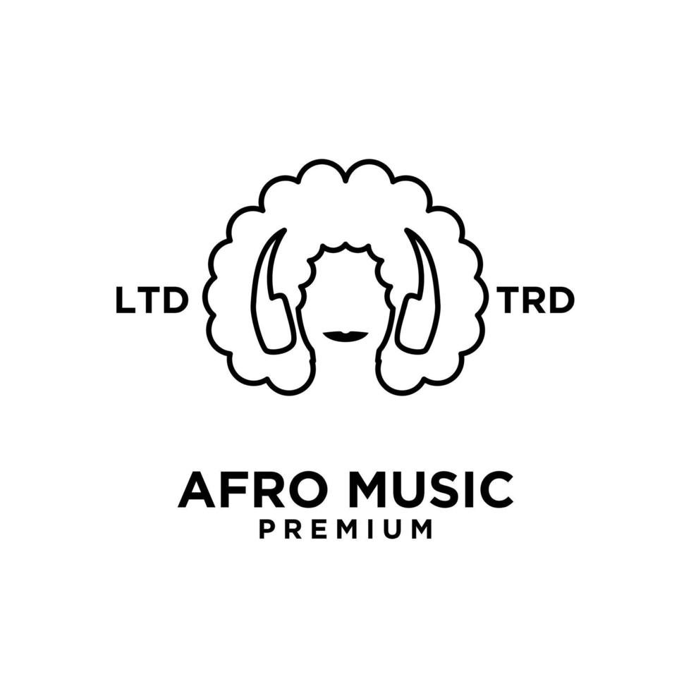 afro musik vektor linje logotyp design