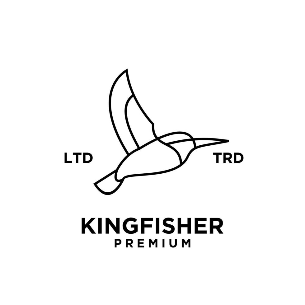 kingfisher linje logotyp vektor design