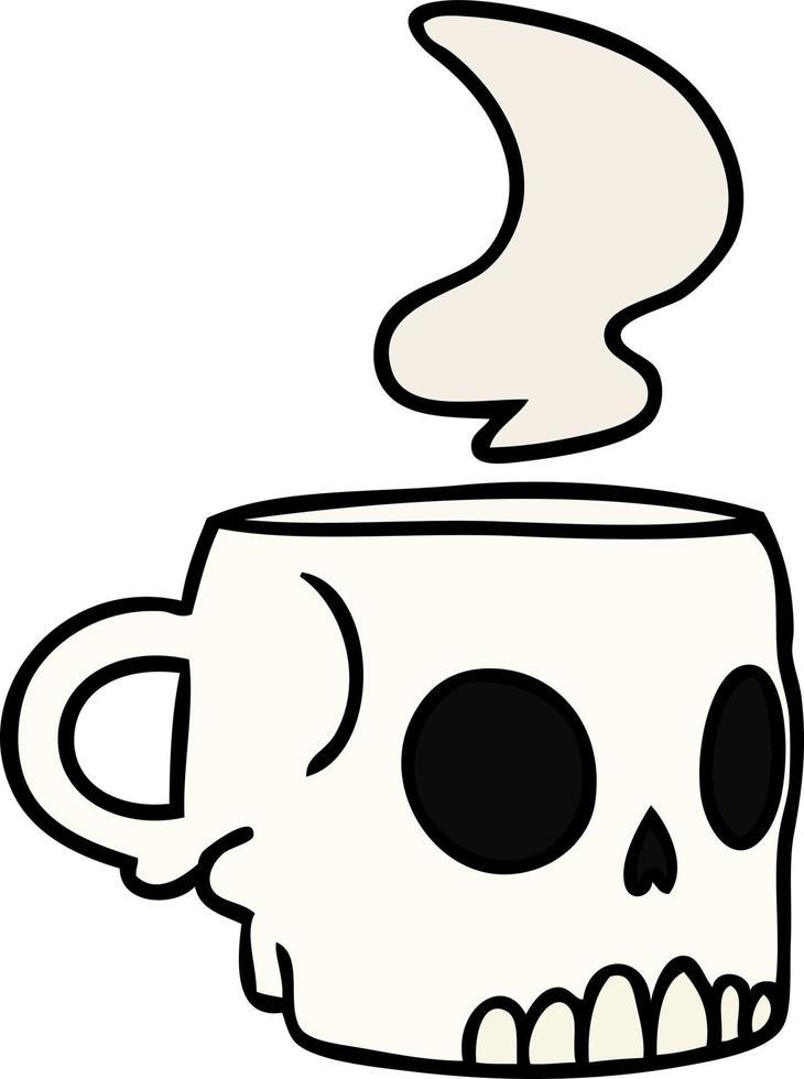 Cartoon-Doodle einer Totenkopf-Tasse vektor