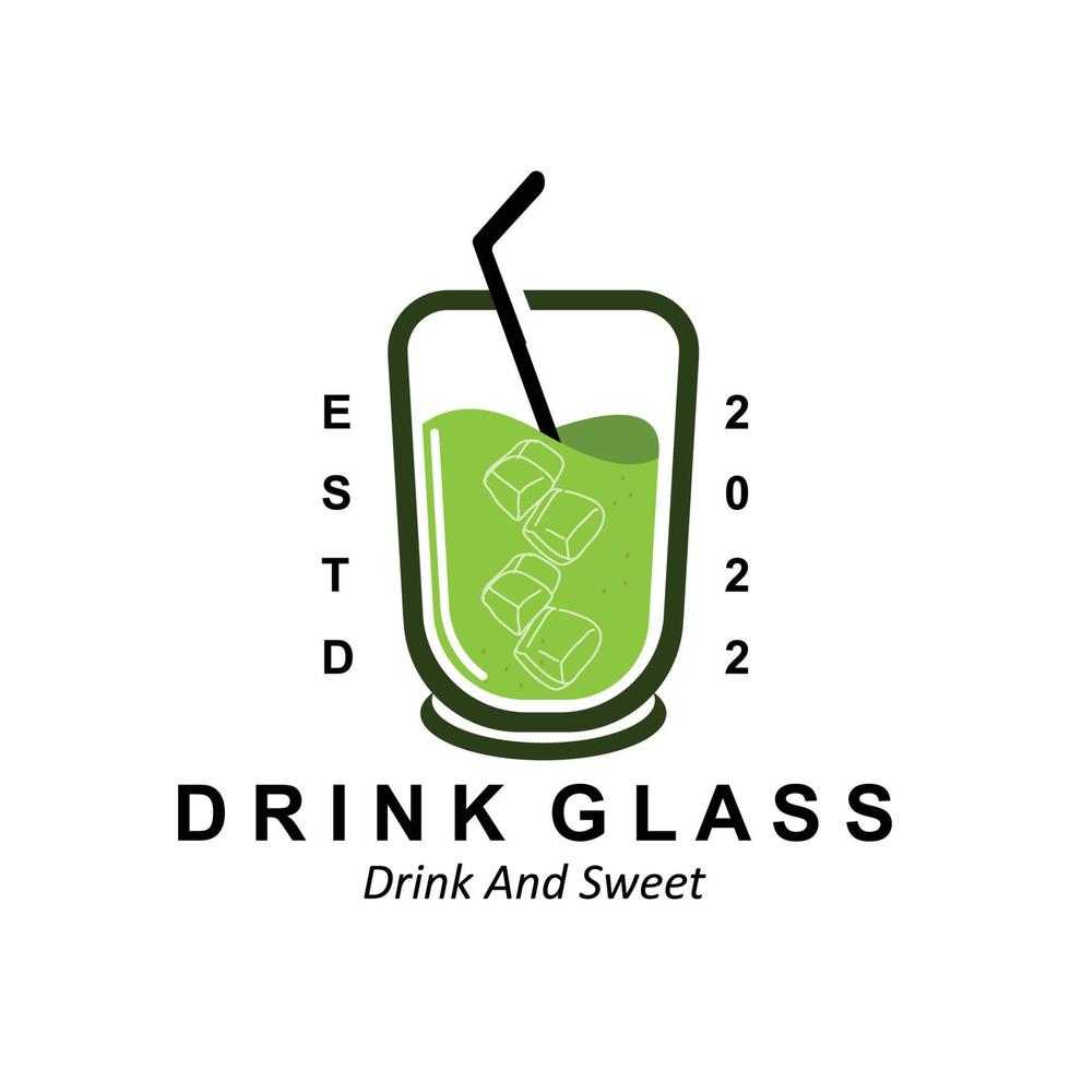 dryck glas logotyp design, vektor ikon illustration av juice, vin och kaffe drycker