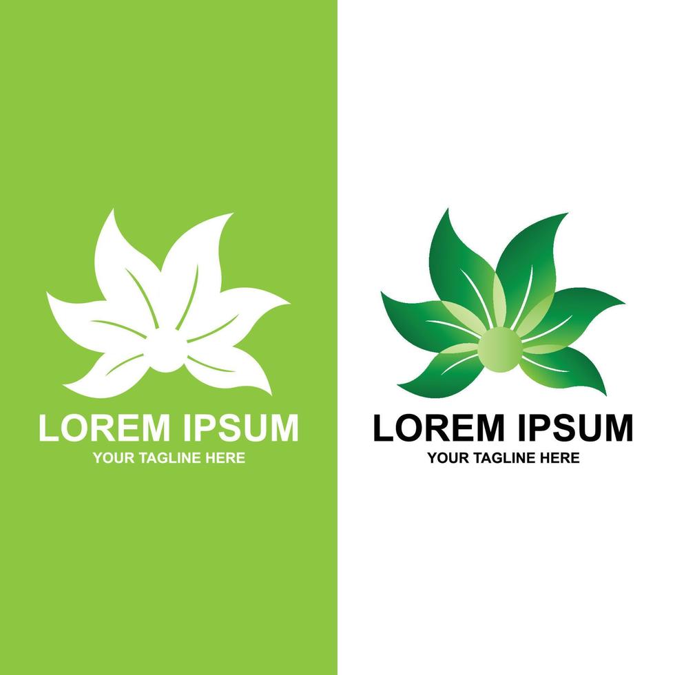 premium kvalitet gröna blad växt logotyp vektor symbol
