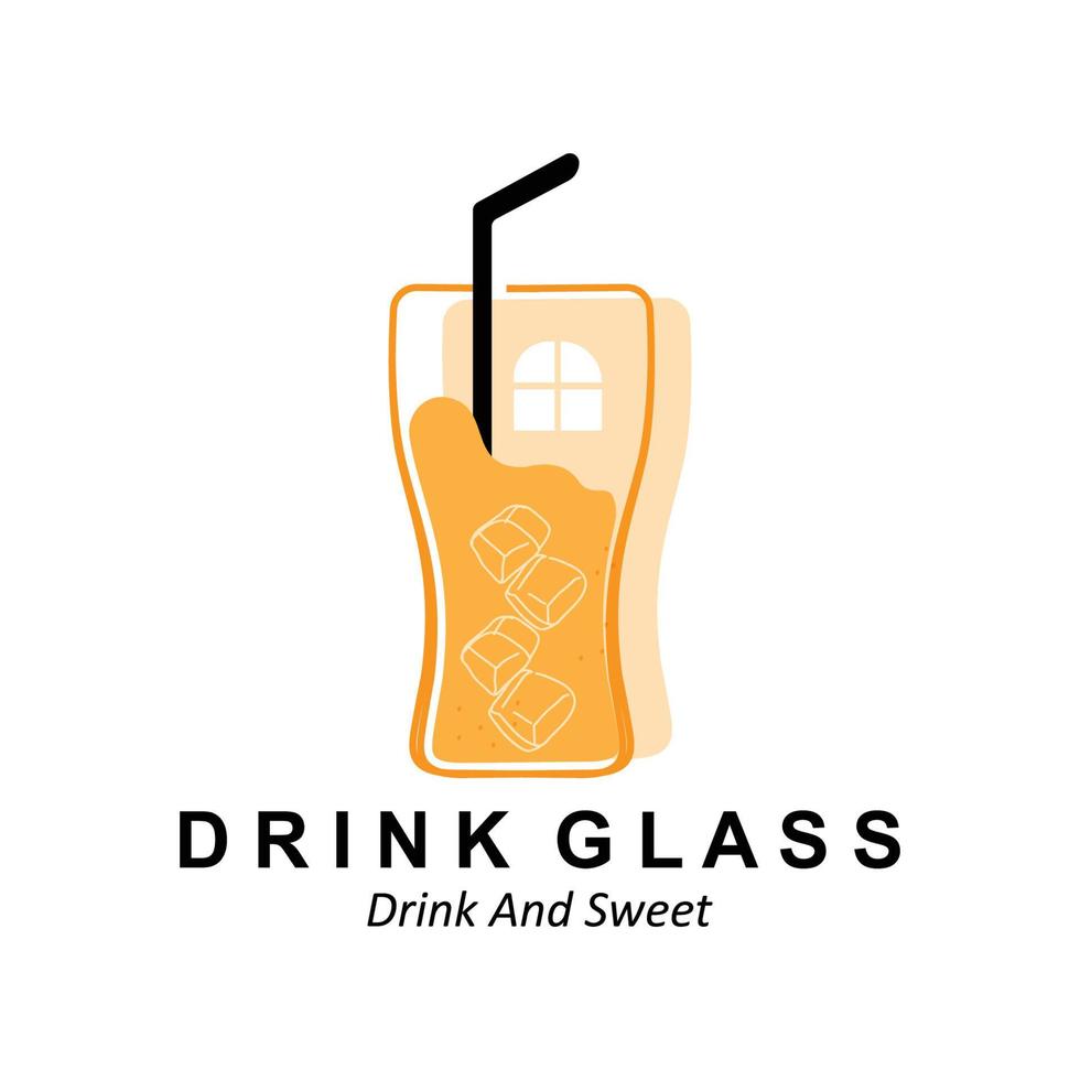 dryck glas logotyp design, vektor ikon illustration av juice, vin och kaffe drycker