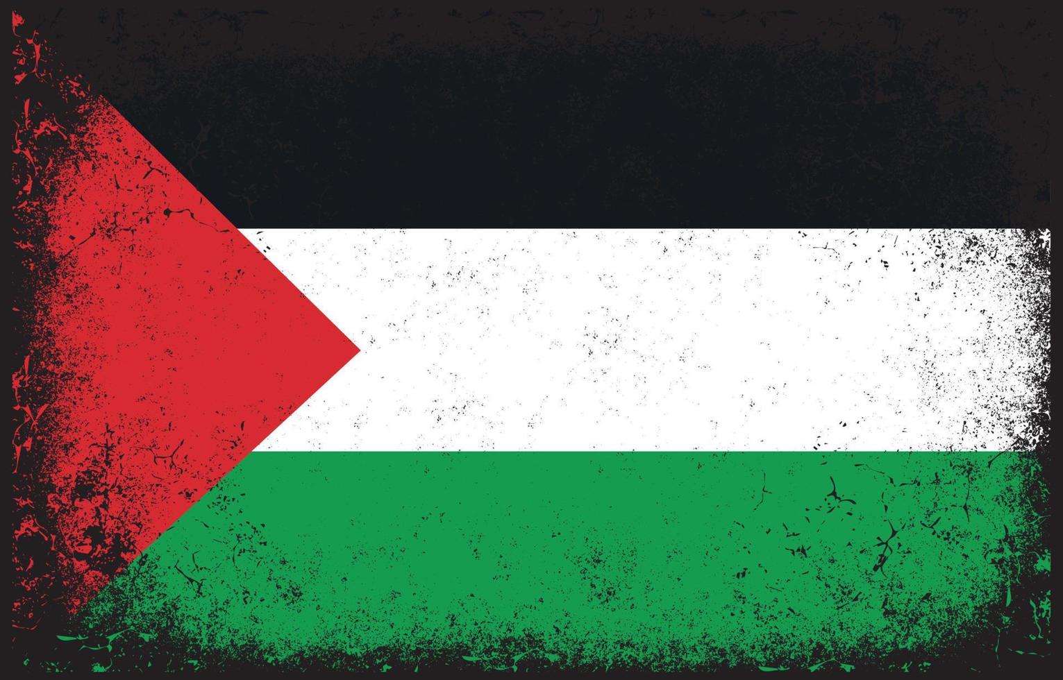 gamla smutsiga grunge vintage palestinska nationella flaggan illustration vektor
