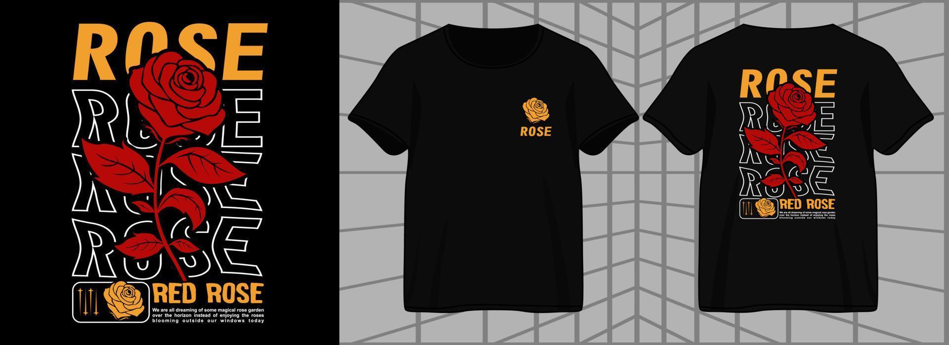 röd ros estetisk grafisk design för t-shirt street wear och urban stil vektor