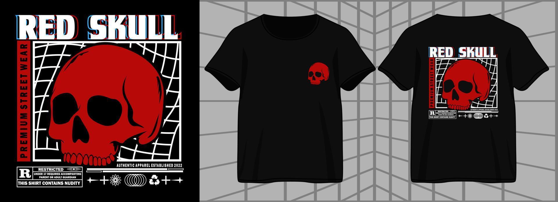 röd skalle. estetisk grafisk design för t-shirt street wear och urban stil vektor