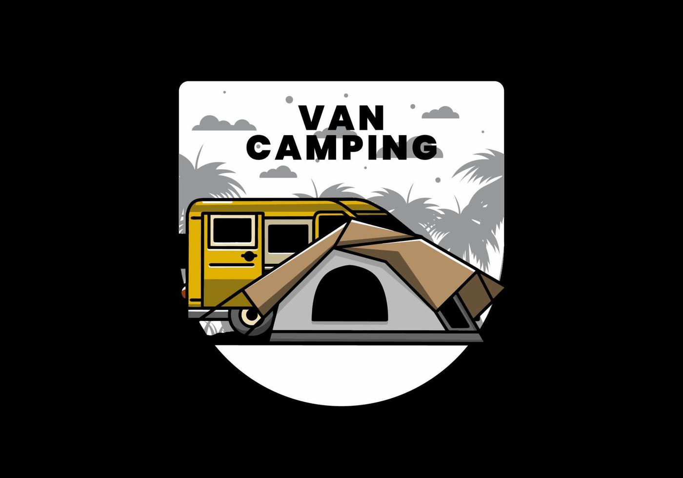 van auto und campingzelt illustrationsdesign vektor