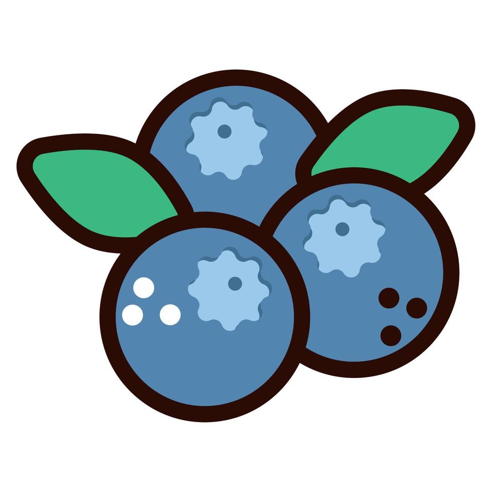 färska blåbär frukt doodle vektor
