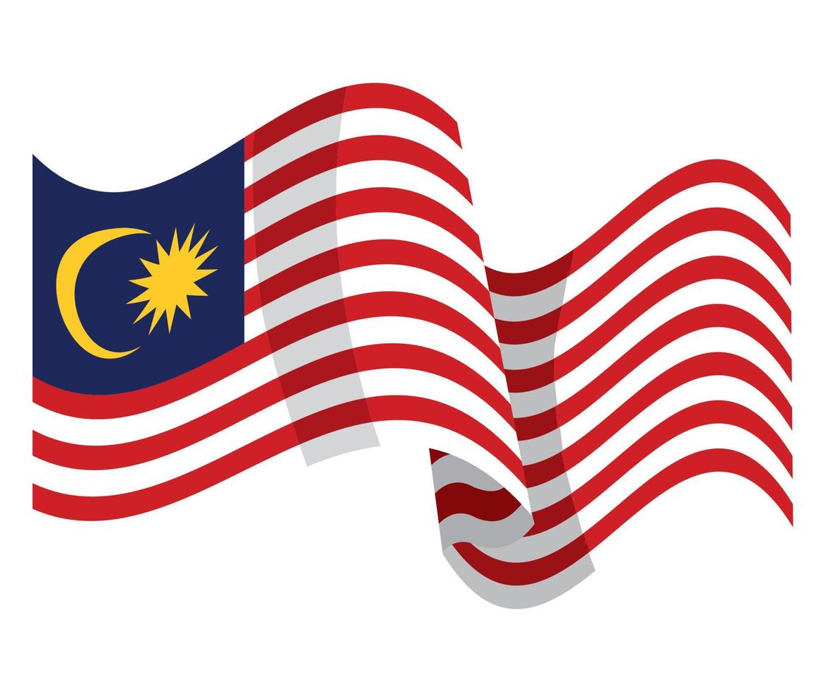 Malaysia flagga vajande vektor