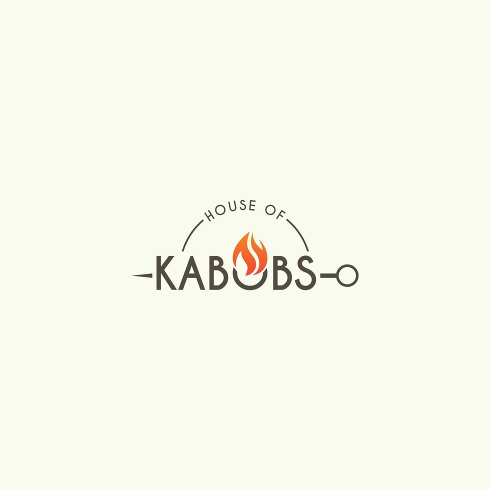 kebab, rasturent, lebensmittel-logo-vektor-design-vorlage für unternehmen vektor