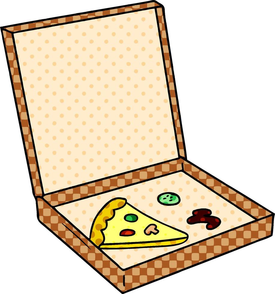 tecknad doodle av en skiva pizza vektor
