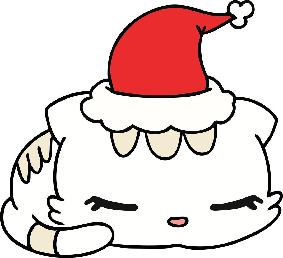 weihnachtskarikatur der kawaii katze vektor