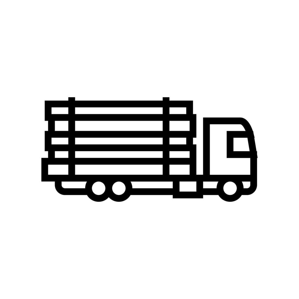 lkw-transport holz holz linie symbol vektor illustration