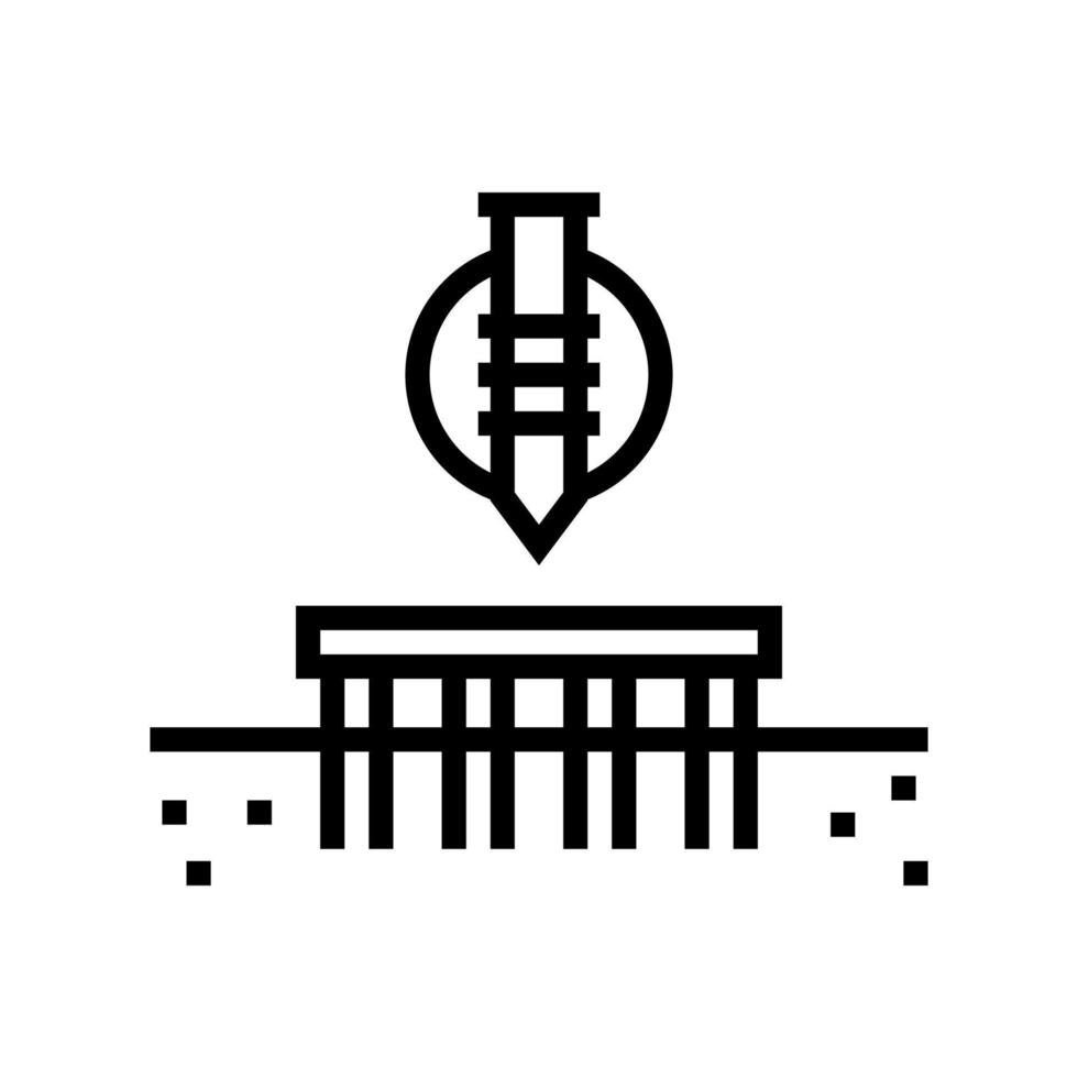 Pfahlschraube Fundamentlinie Symbol Vektor Illustration