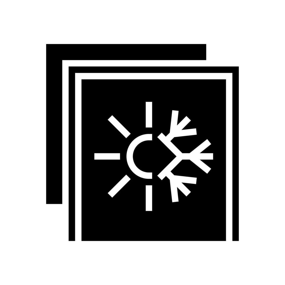 Glyph-Symbol-Vektorillustration für Sommer- und Winterisolierschicht vektor