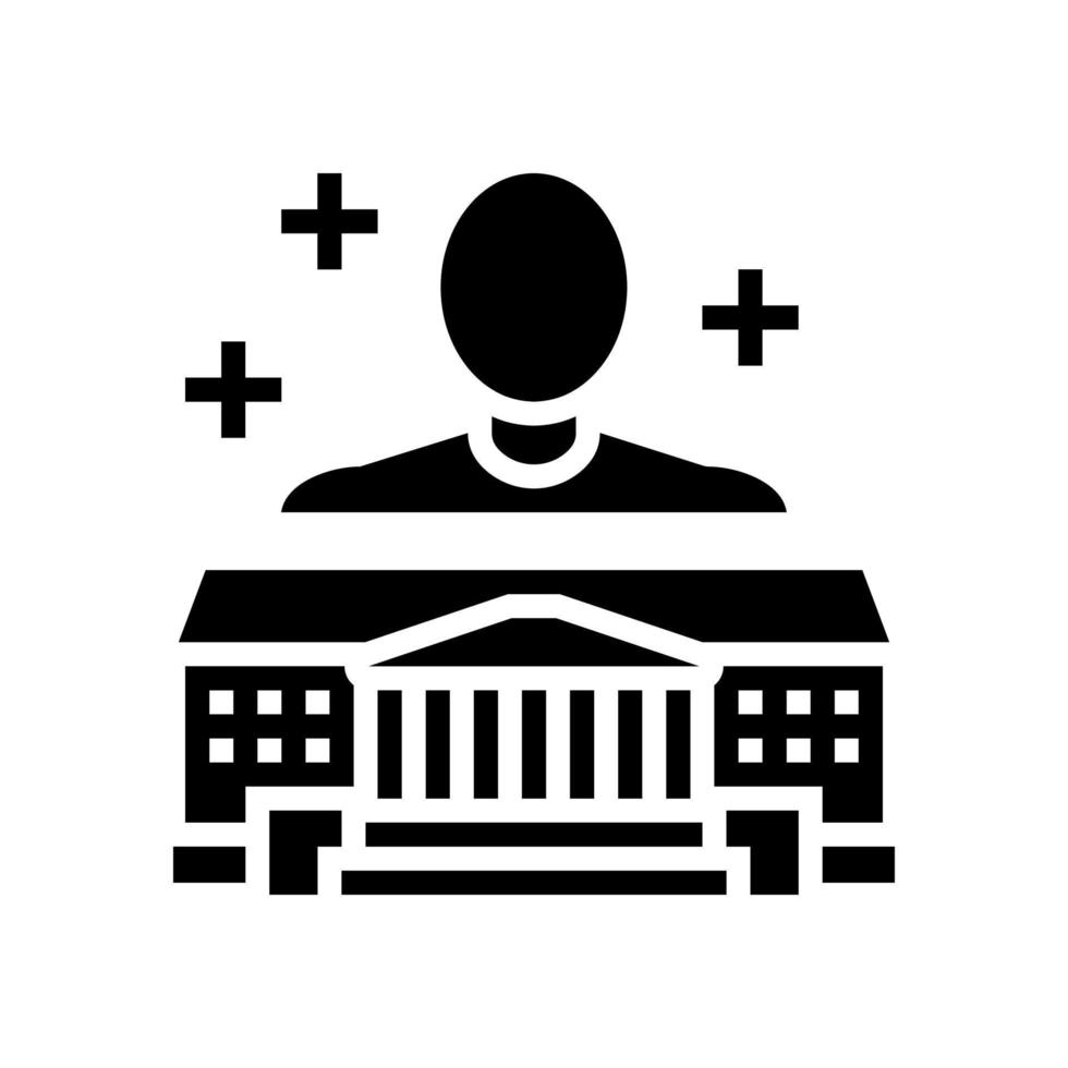 Autorität Gesetz Glyphe Symbol Vektor Illustration