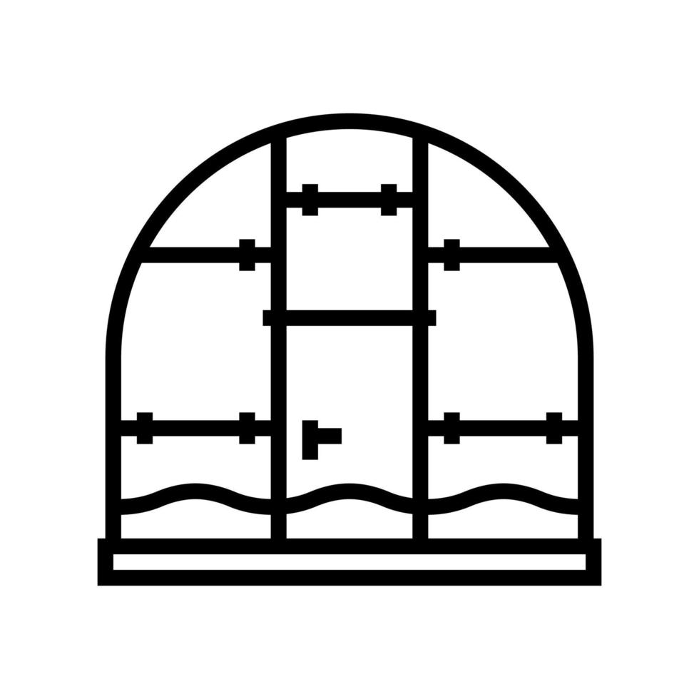 Polykarbonat Gewächshaus Symbol Leitung Vektor Illustration