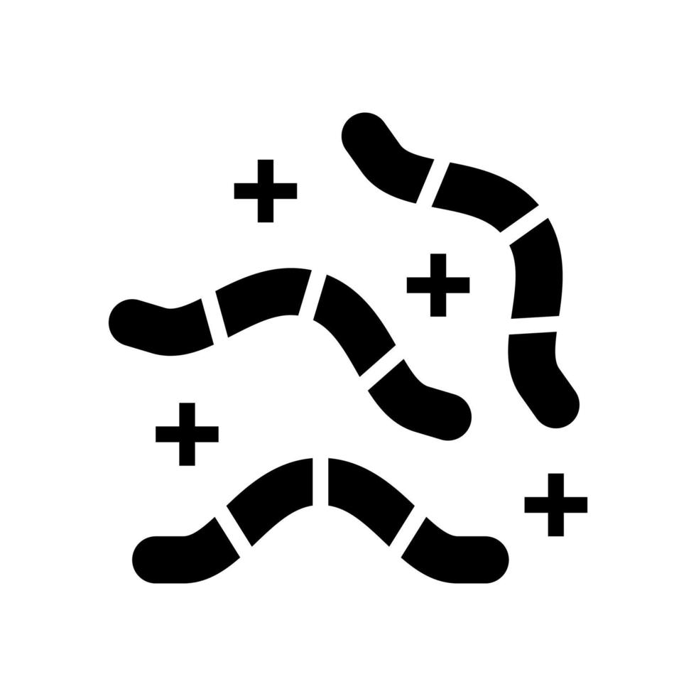 Würmer Süßigkeiten Glyphe Symbol Vektor Illustration
