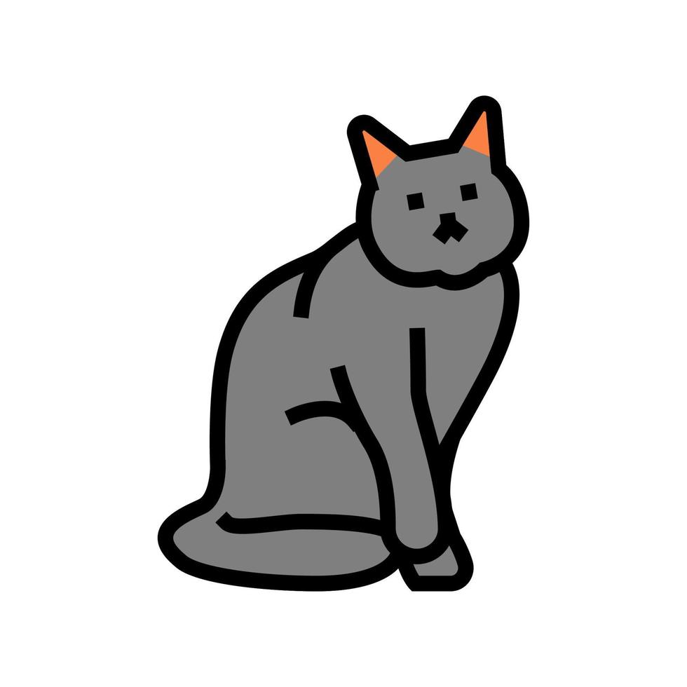 katze halloween farbe symbol vektor illustration