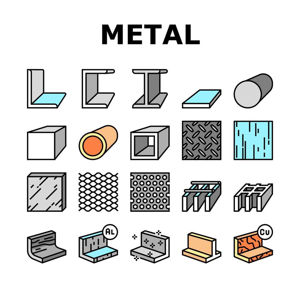 metallmaterial konstruktionsbalkenikonen stellten vektor ein