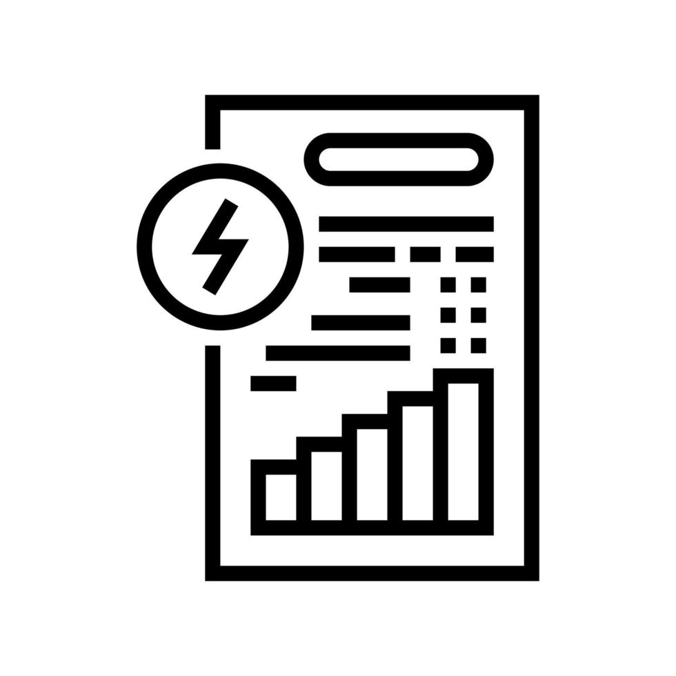 Rechnungsdokument der energiesparenden Symbolvektorillustration vektor