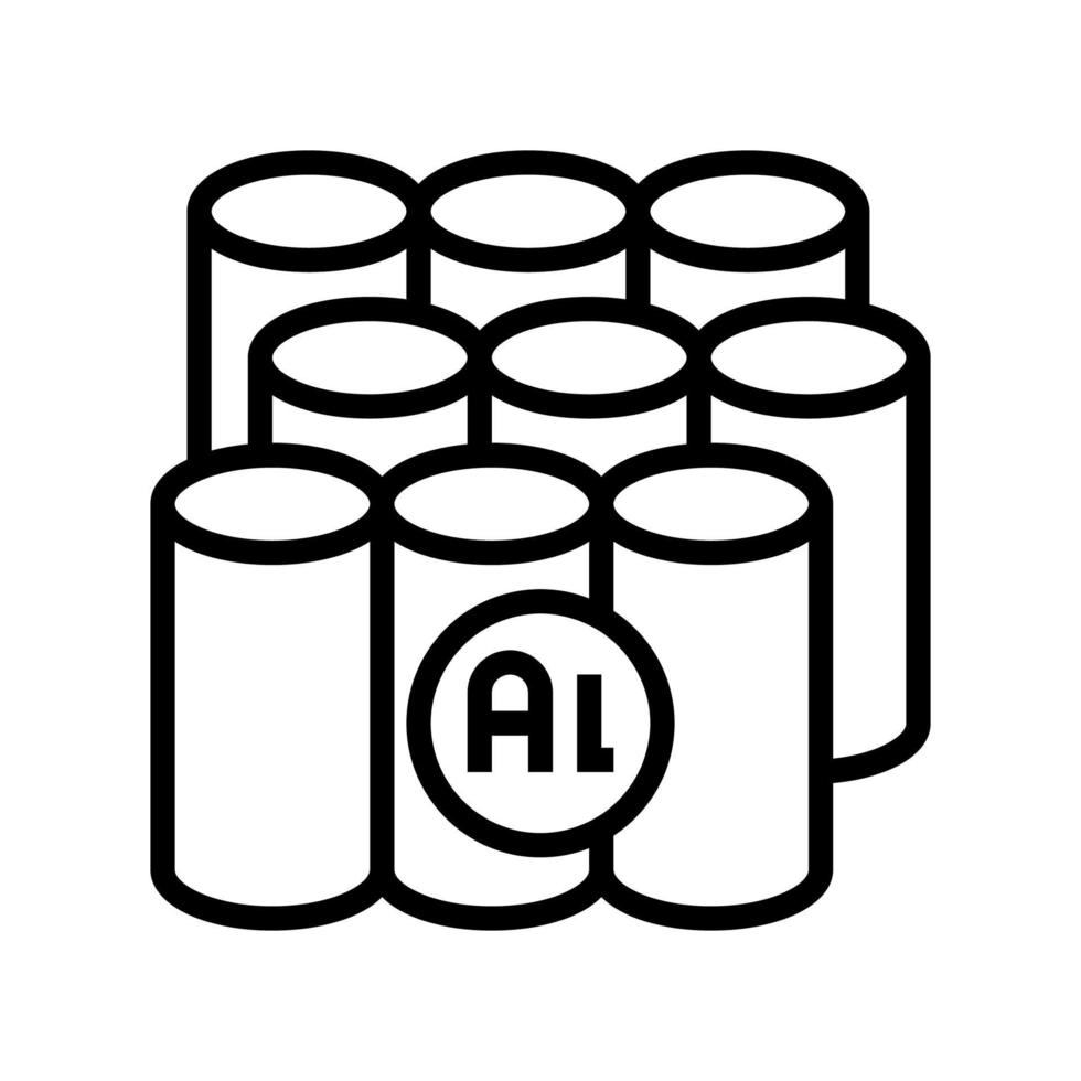 Produkt der Aluminium-Produktionslinie Symbol-Vektor-Illustration vektor