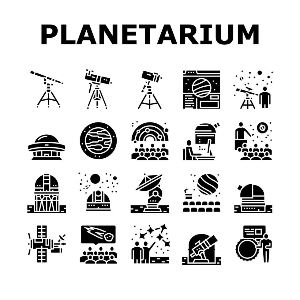 Planetariumsausrüstungssammlungsikonen stellten Vektor ein