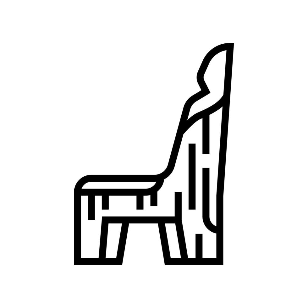 hölzerne handgefertigte Stuhllinie Symbol Vektor Illustration