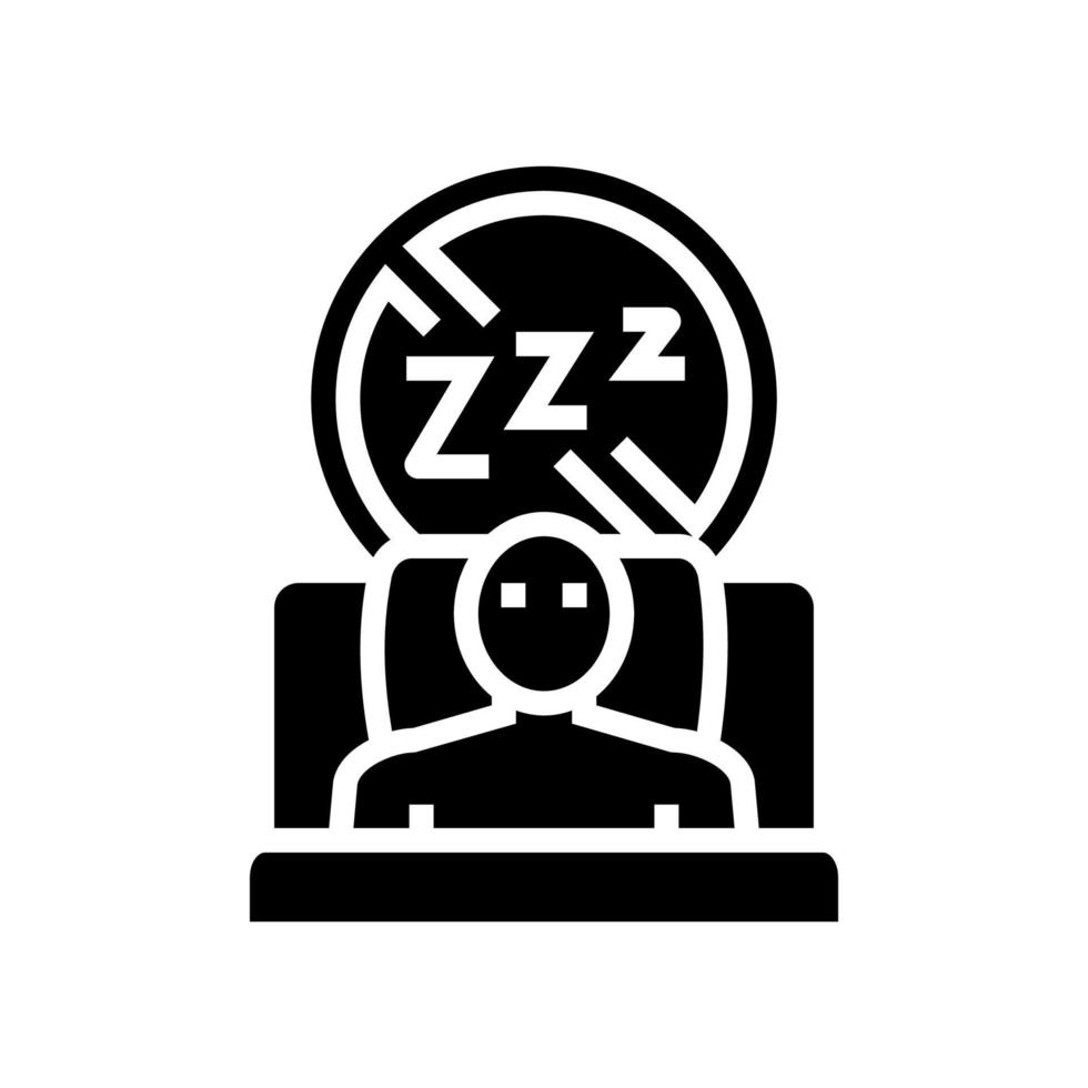 Schwierigkeiten beim Einschlafen in der Nacht Glyphen-Symbol-Vektor-Illustration vektor