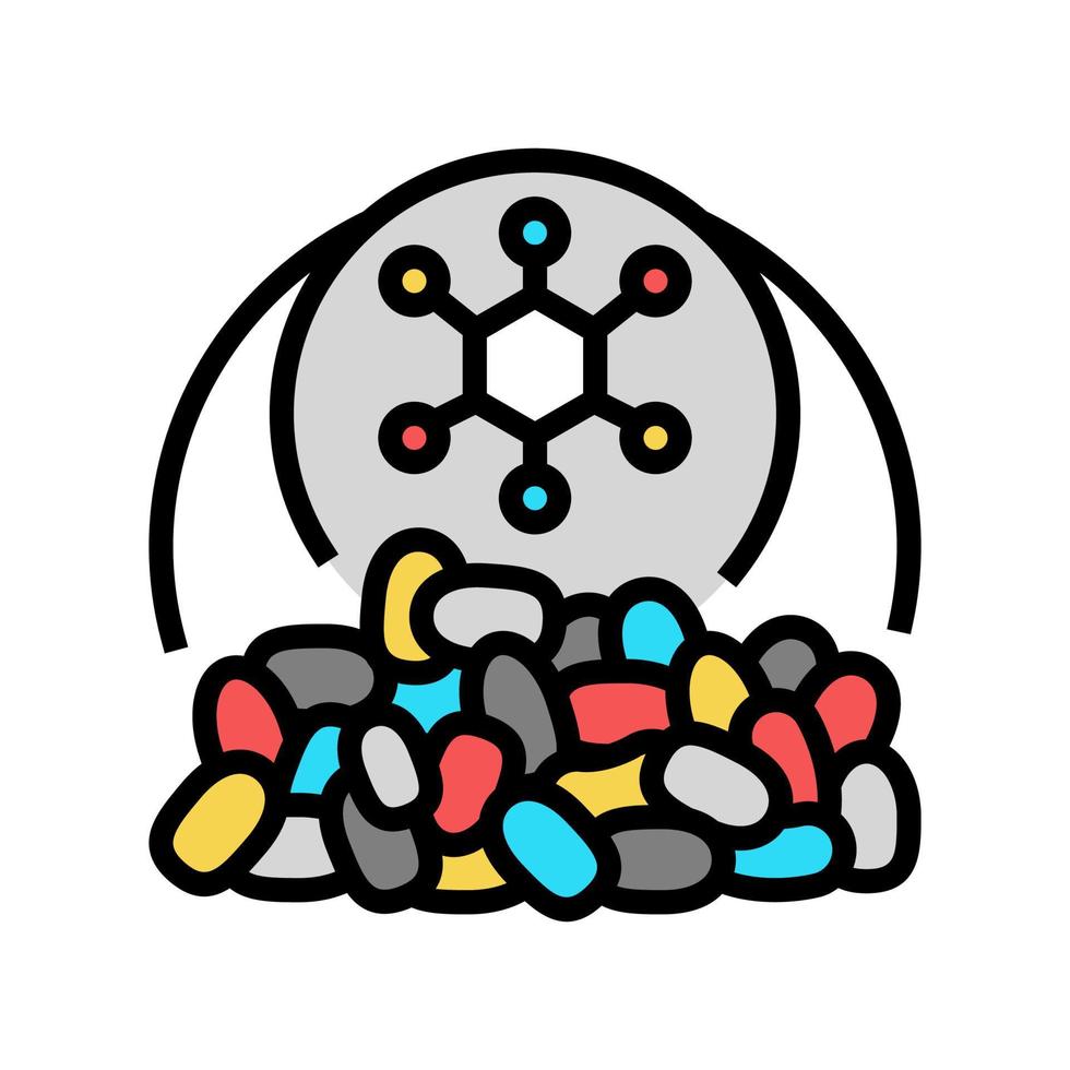 polymerer kemisk industri färg ikon vektorillustration vektor