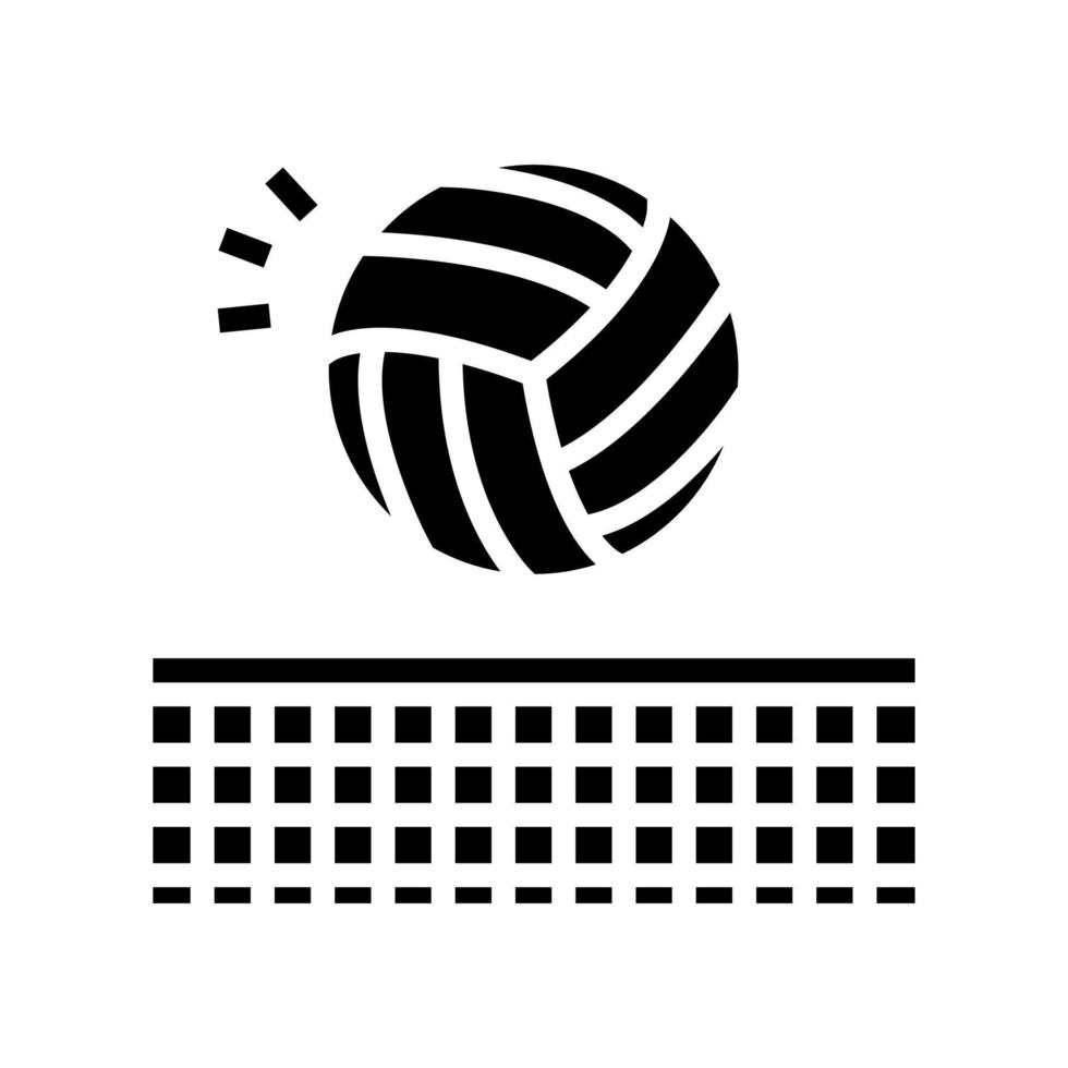 Volleyball-Sportspiel-Glyphen-Symbol-Vektor-Illustration vektor