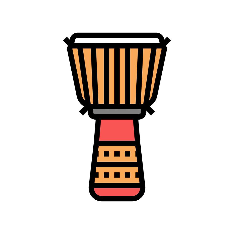 djembe trumma instrument färg ikon vektor illustration