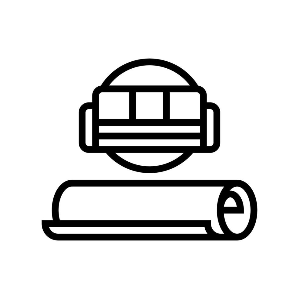 Sofa, das Textillinie Symbol-Vektor-Illustration bedeckt vektor