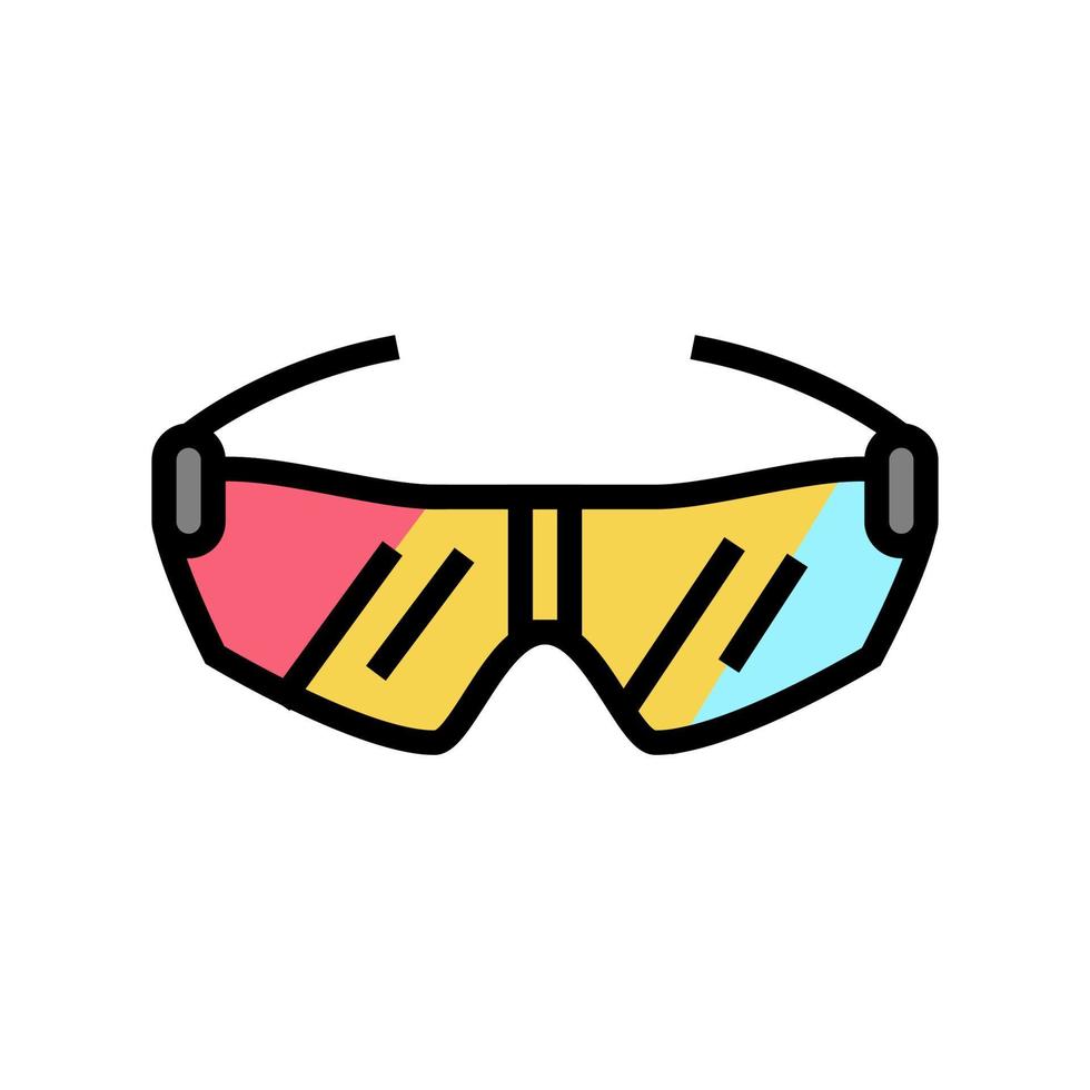 glasögon cyklist tillbehör färg ikon vektor illustration