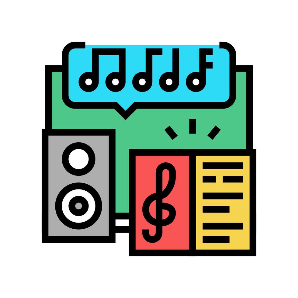 musikskola lektion färg ikon vektor illustration